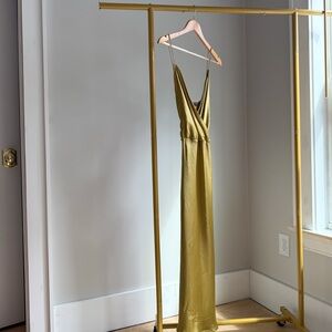 NWOT Zara Elegant Greenish Gold Maxi Dress